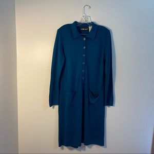Turquoise Long Sleeve Sweater Dress